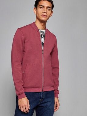 Ted Baker Pink Wolf Bonded Jersey Bomber